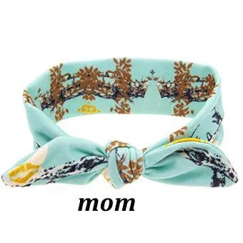 Mom And Baby Rabbit Ears Baby Headbands Hair Hoop Stretch Knot Hair Bows Cotton Children Hair Bands For baby Hair Accessories
