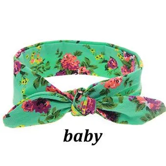 Mom And Baby Rabbit Ears Baby Headbands Hair Hoop Stretch Knot Hair Bows Cotton Children Hair Bands For baby Hair Accessories