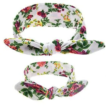 Mom And Baby Rabbit Ears Baby Headbands Hair Hoop Stretch Knot Hair Bows Cotton Children Hair Bands For baby Hair Accessories