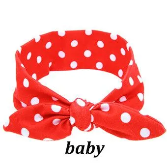 Mom And Baby Rabbit Ears Baby Headbands Hair Hoop Stretch Knot Hair Bows Cotton Children Hair Bands For baby Hair Accessories