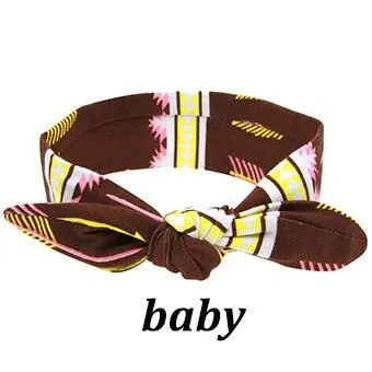 Mom And Baby Rabbit Ears Baby Headbands Hair Hoop Stretch Knot Hair Bows Cotton Children Hair Bands For baby Hair Accessories