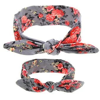 Mom And Baby Rabbit Ears Baby Headbands Hair Hoop Stretch Knot Hair Bows Cotton Children Hair Bands For baby Hair Accessories