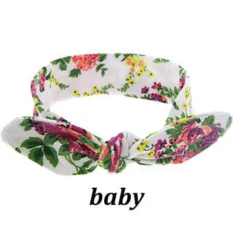 Mom And Baby Rabbit Ears Baby Headbands Hair Hoop Stretch Knot Hair Bows Cotton Children Hair Bands For baby Hair Accessories