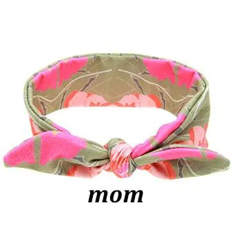 Mom And Baby Rabbit Ears Baby Headbands Hair Hoop Stretch Knot Hair Bows Cotton Children Hair Bands For baby Hair Accessories