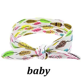 Mom And Baby Rabbit Ears Baby Headbands Hair Hoop Stretch Knot Hair Bows Cotton Children Hair Bands For baby Hair Accessories