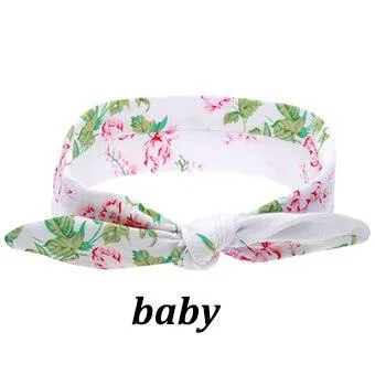 Mom And Baby Rabbit Ears Baby Headbands Hair Hoop Stretch Knot Hair Bows Cotton Children Hair Bands For baby Hair Accessories