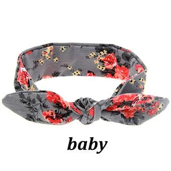 Mom And Baby Rabbit Ears Baby Headbands Hair Hoop Stretch Knot Hair Bows Cotton Children Hair Bands For baby Hair Accessories