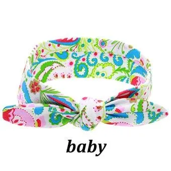 Mom And Baby Rabbit Ears Baby Headbands Hair Hoop Stretch Knot Hair Bows Cotton Children Hair Bands For baby Hair Accessories