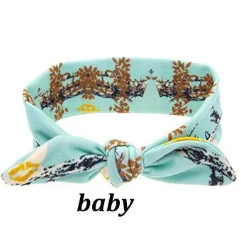 Mom And Baby Rabbit Ears Baby Headbands Hair Hoop Stretch Knot Hair Bows Cotton Children Hair Bands For baby Hair Accessories