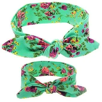Mom And Baby Rabbit Ears Baby Headbands Hair Hoop Stretch Knot Hair Bows Cotton Children Hair Bands For baby Hair Accessories