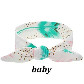 Mom And Baby Rabbit Ears Baby Headbands Hair Hoop Stretch Knot Hair Bows Cotton Children Hair Bands For baby Hair Accessories