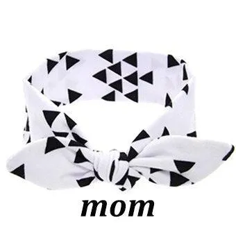 Mom And Baby Rabbit Ears Baby Headbands Hair Hoop Stretch Knot Hair Bows Cotton Children Hair Bands For baby Hair Accessories