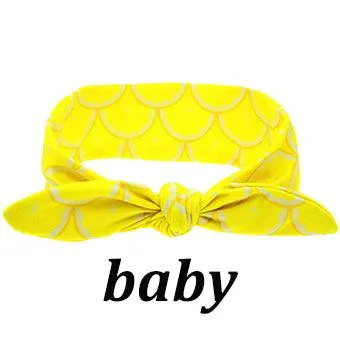 Mom And Baby Rabbit Ears Baby Headbands Hair Hoop Stretch Knot Hair Bows Cotton Children Hair Bands For baby Hair Accessories