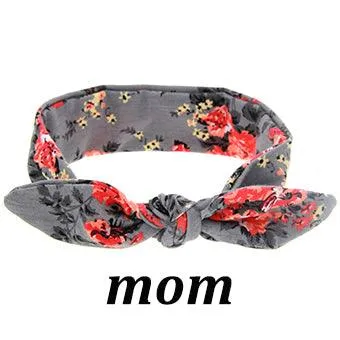 Mom And Baby Rabbit Ears Baby Headbands Hair Hoop Stretch Knot Hair Bows Cotton Children Hair Bands For baby Hair Accessories