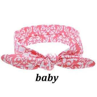 Mom And Baby Rabbit Ears Baby Headbands Hair Hoop Stretch Knot Hair Bows Cotton Children Hair Bands For baby Hair Accessories