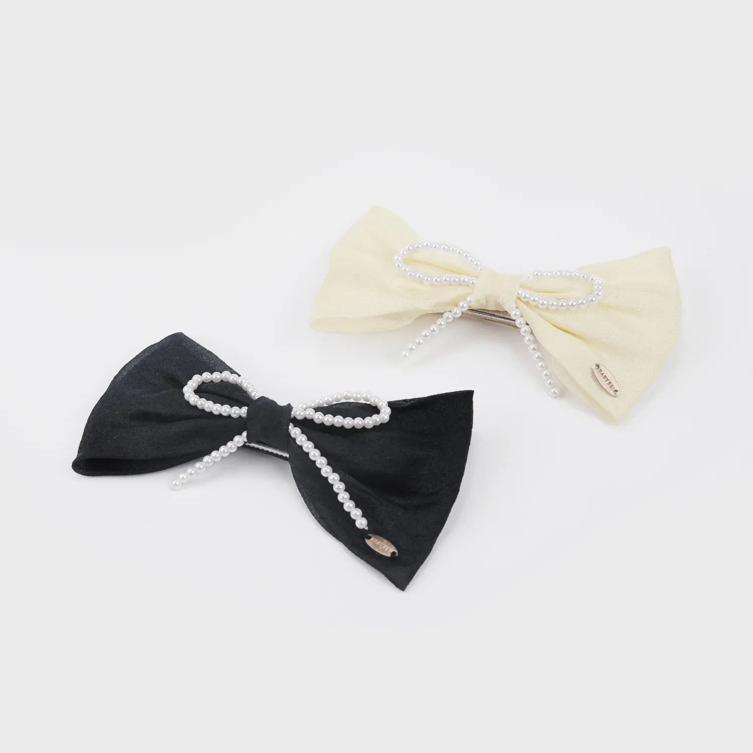Moonlight Organza Pearl Large Hair Clip (Bow & 1 Strand)