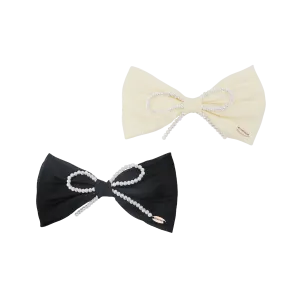 Moonlight Organza Pearl Large Hair Clip (Bow & 1 Strand)