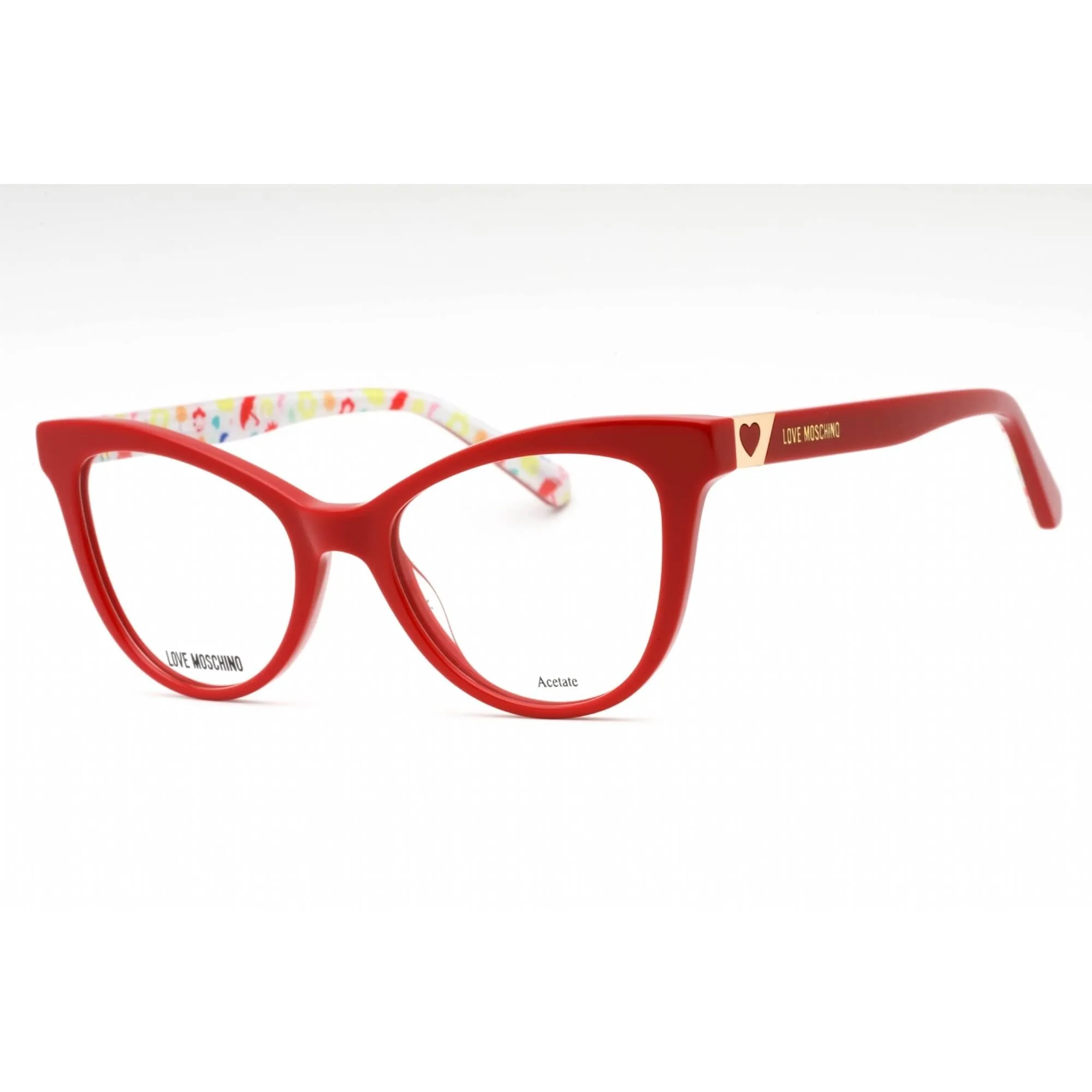 Moschino Love Women's Eyeglasses - Red Acetate Cat Eye Full Rim Frame | MOL576 C9A