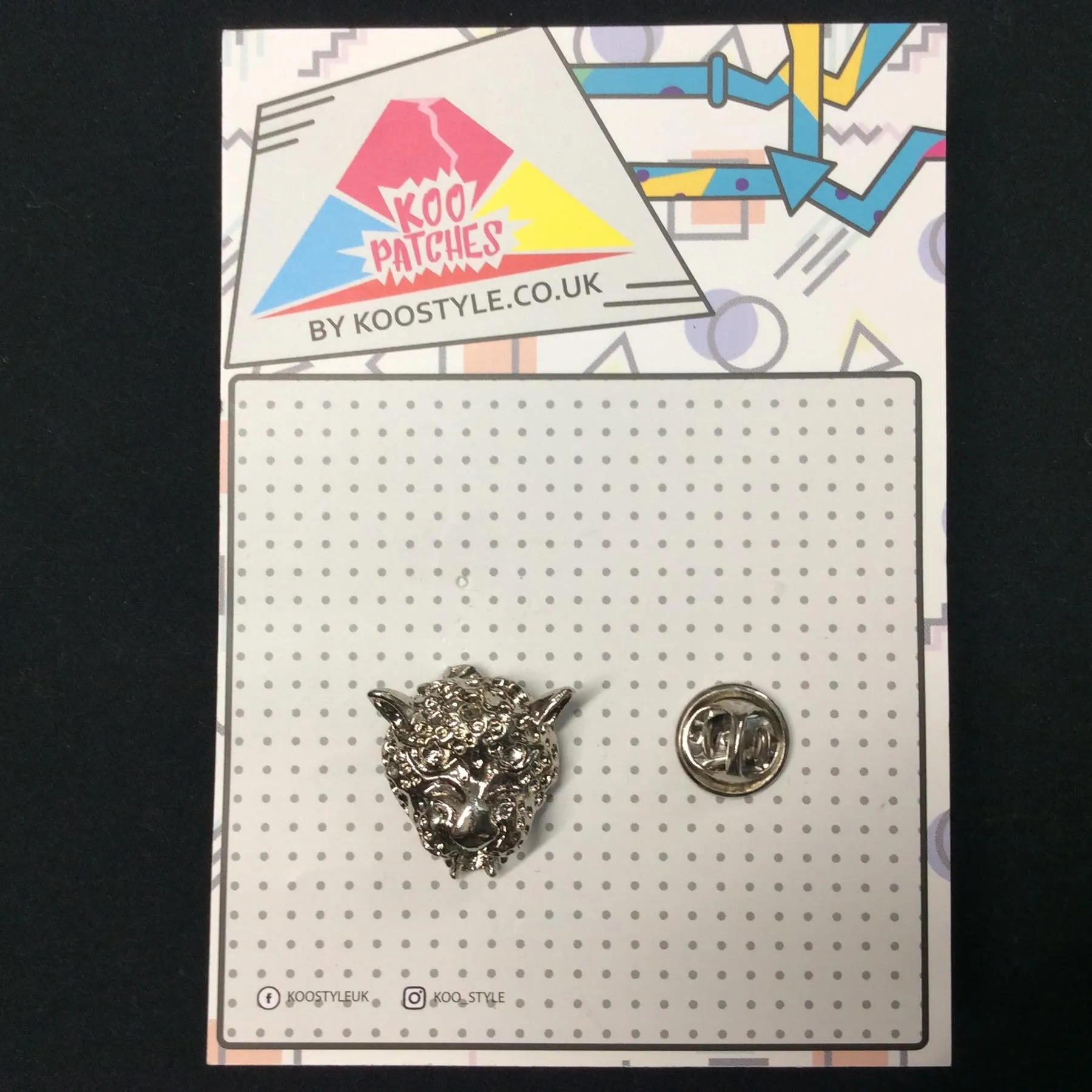 MP0249 - Silver Leopard Tiger Metal Pin Badge