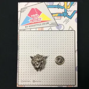 MP0249 - Silver Leopard Tiger Metal Pin Badge