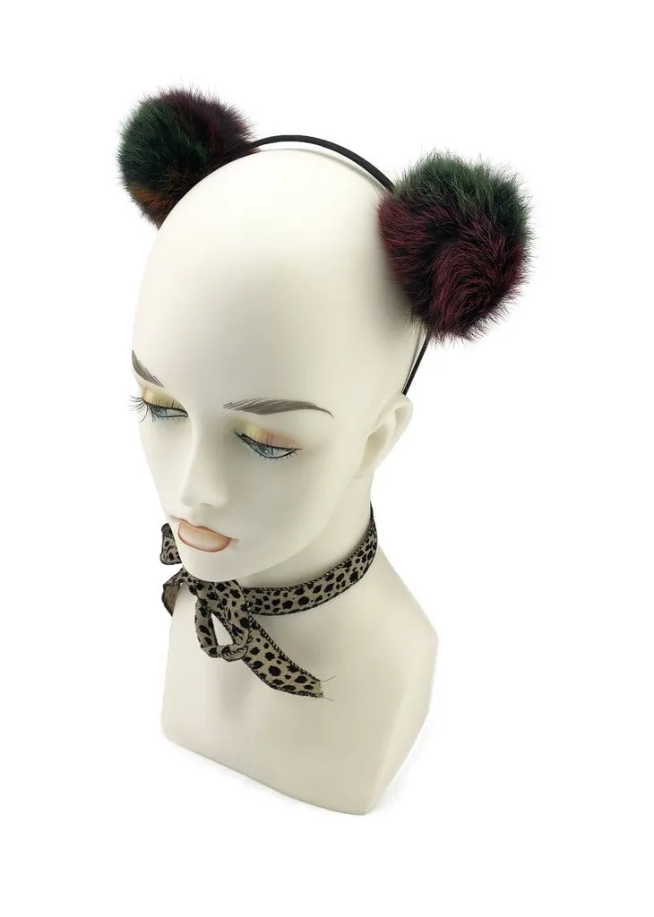 Multicolor Pom Pom Headband Ears