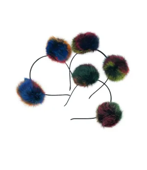 Multicolor Pom Pom Headband Ears