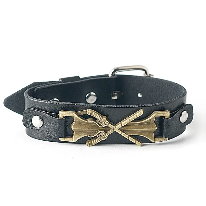 Multilayer Leather Bracelet Men Comics Cartoon Akatsuki Red Cloud Logo Bracelets