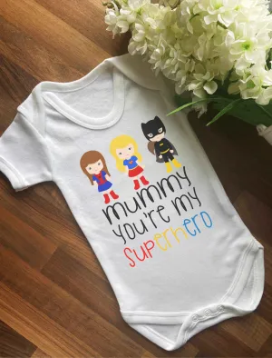 Mummy You're My Superhero Baby Vest