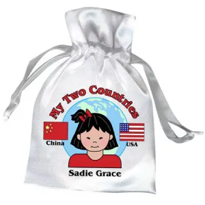 My Two Countries Adoption Party Favor Bag - Girl