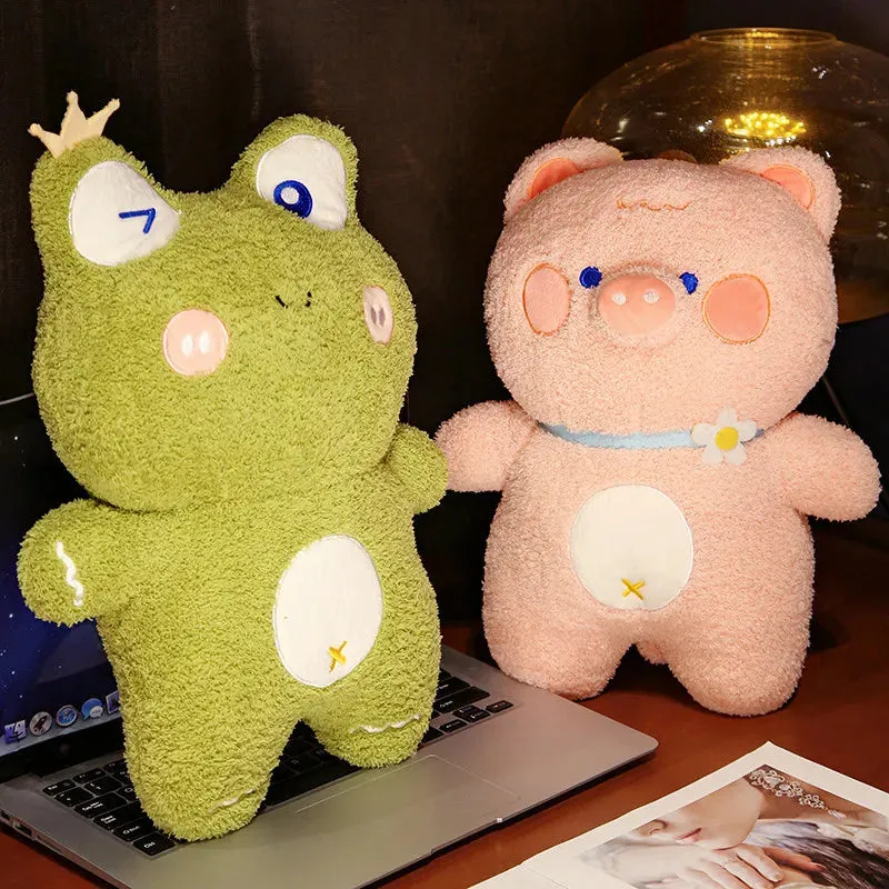 New 40CM Adorable Rabbit Pig Panda Frog Stuffed Cartoon Animals Appease Toy Doll For Boys
