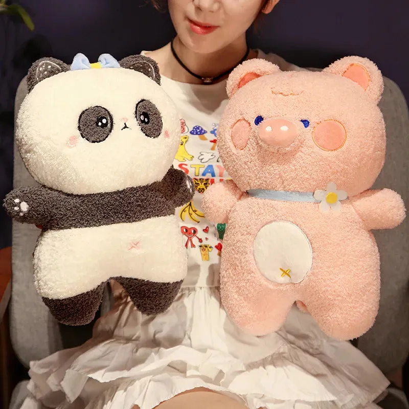 New 40CM Adorable Rabbit Pig Panda Frog Stuffed Cartoon Animals Appease Toy Doll For Boys