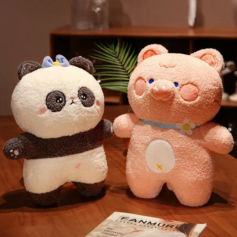New 40CM Adorable Rabbit Pig Panda Frog Stuffed Cartoon Animals Appease Toy Doll For Boys