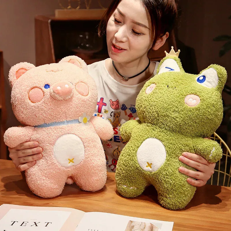 New 40CM Adorable Rabbit Pig Panda Frog Stuffed Cartoon Animals Appease Toy Doll For Boys