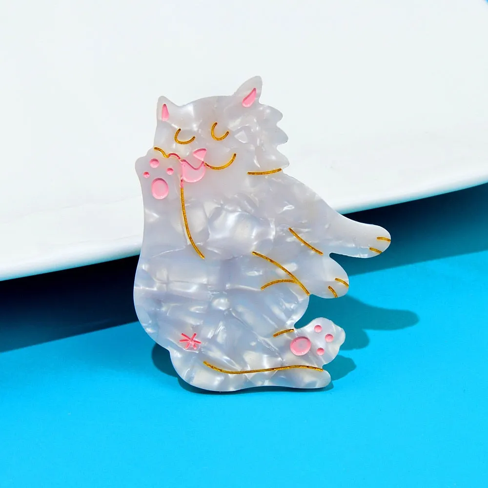 New Arrival Cute Acrylic Dog And Cat Brooches For Women