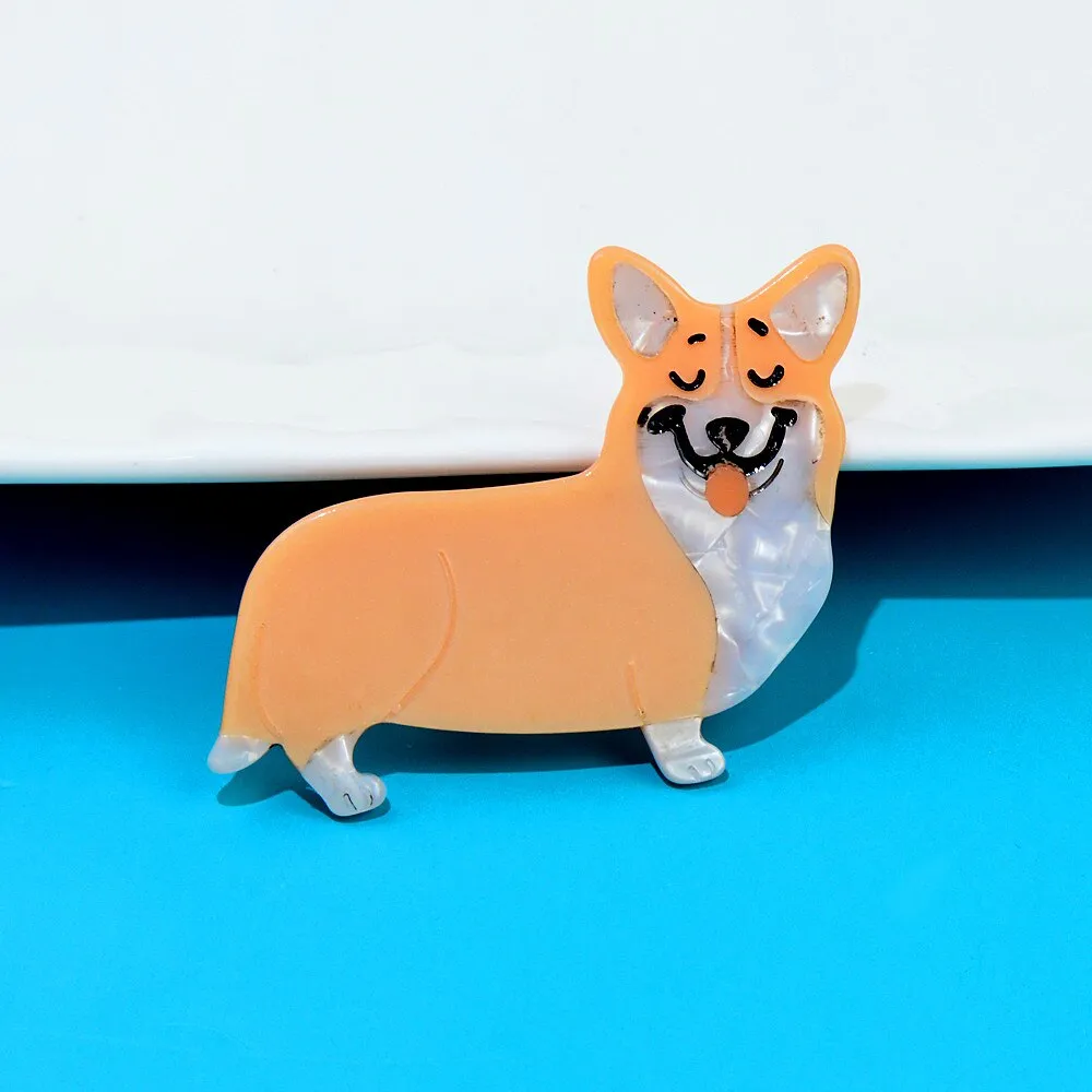New Arrival Cute Acrylic Dog And Cat Brooches For Women