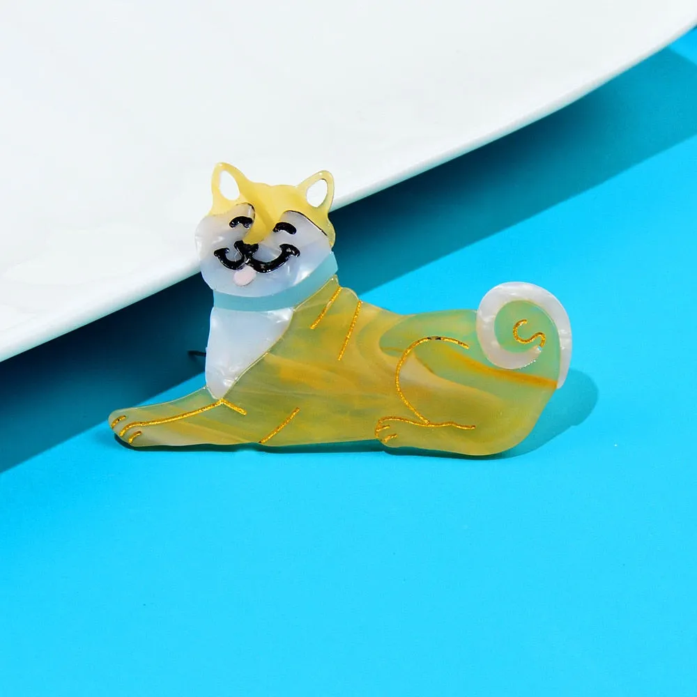 New Arrival Cute Acrylic Dog And Cat Brooches For Women