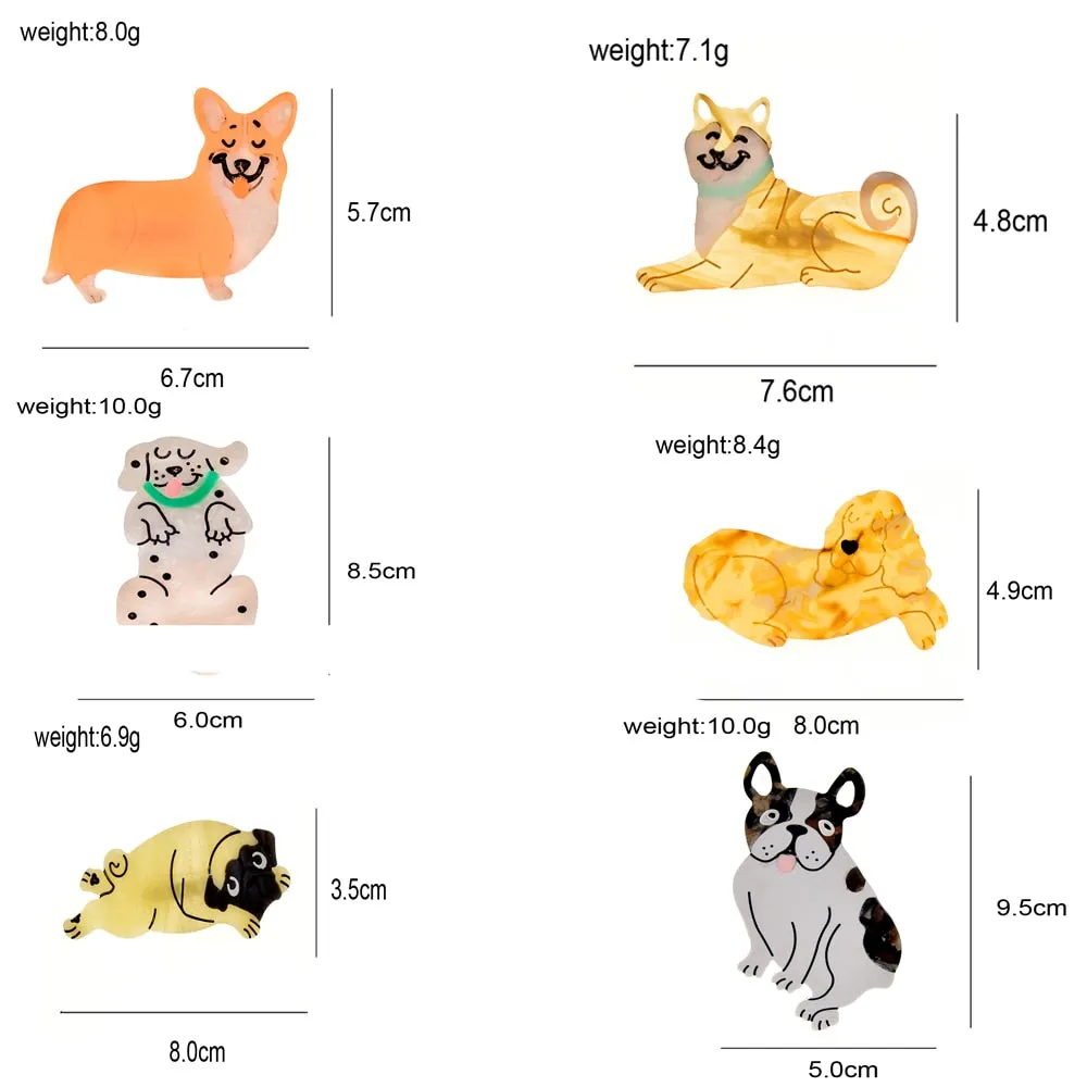 New Arrival Cute Acrylic Dog And Cat Brooches For Women