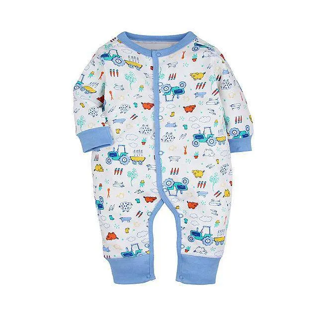 Newborn Baby Boy Girl Cartoon Car Romper