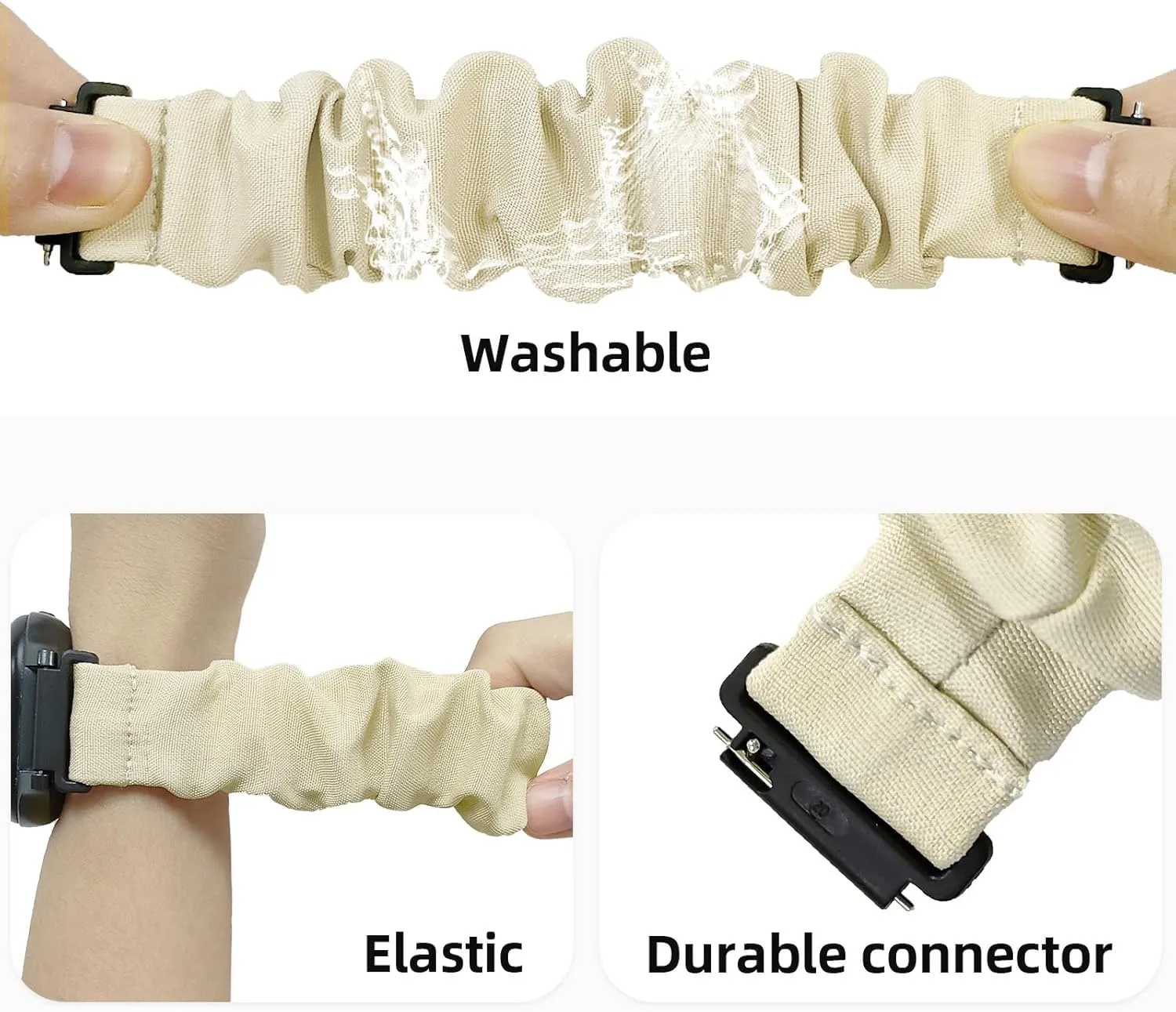 NewJourney 2 Pack Soft Cloth Scrunchie Band Compatible with Gizmo Watch 3/2/1 & Gabb Watch 3/2/1 & SyncUP Kids Watch, Cute & Stretchy Solo Loop Band for Kids