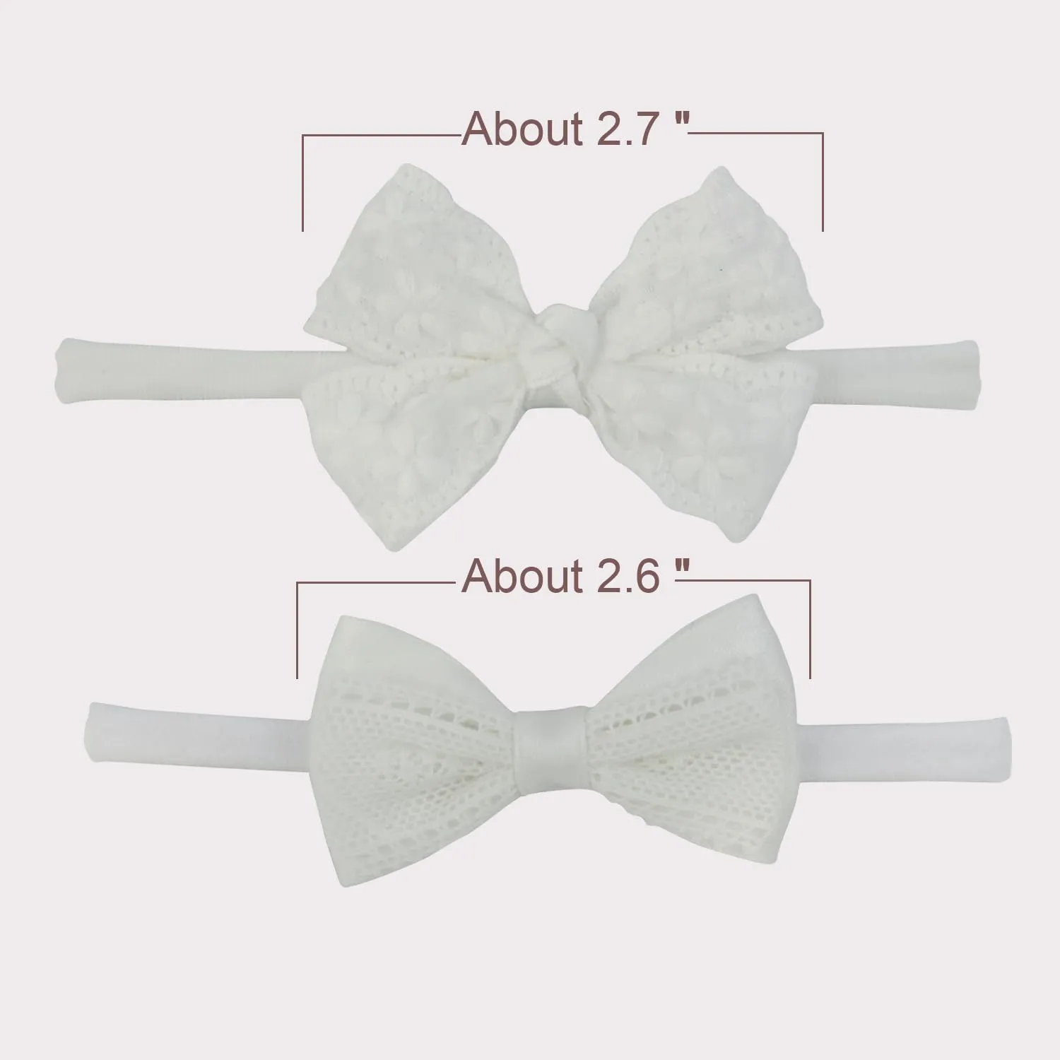 Nihao Baby White Cotton Lace Headband and White Embroidery Floral Lace Headband for Baby Girls