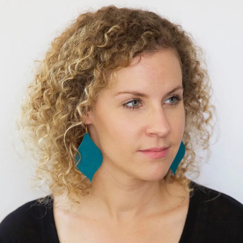 NOELLE - Leather Earrings  ||   METALLIC CHEETAH