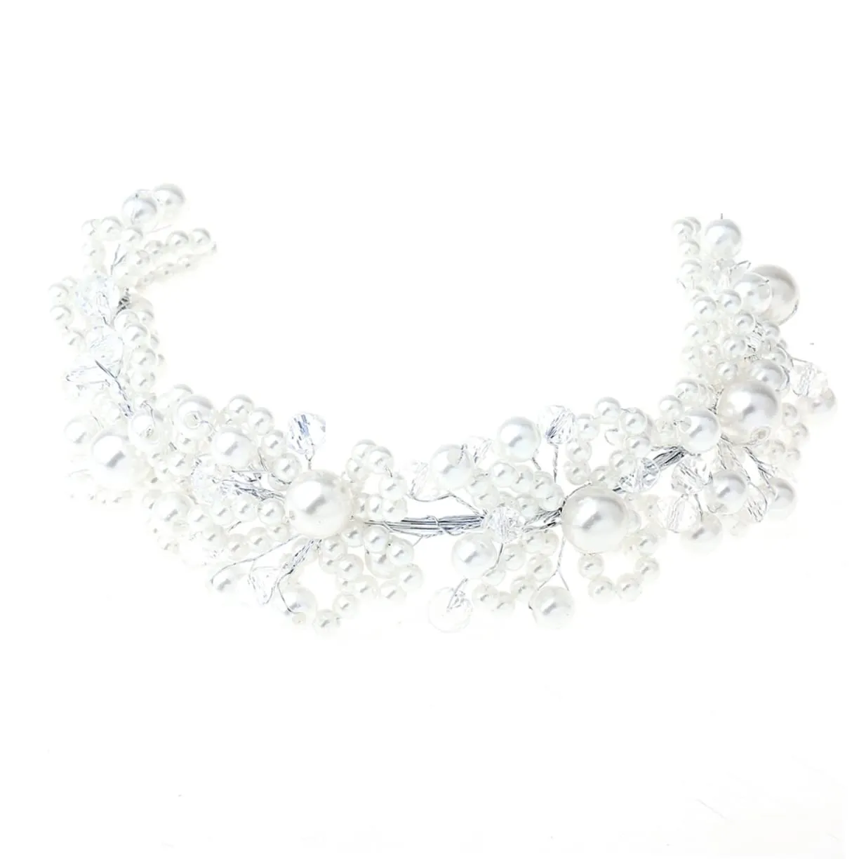 NOLITOY 2pcs Pearl Bride Headband Wedding Hair Accessories Sparkle Headbands for Women