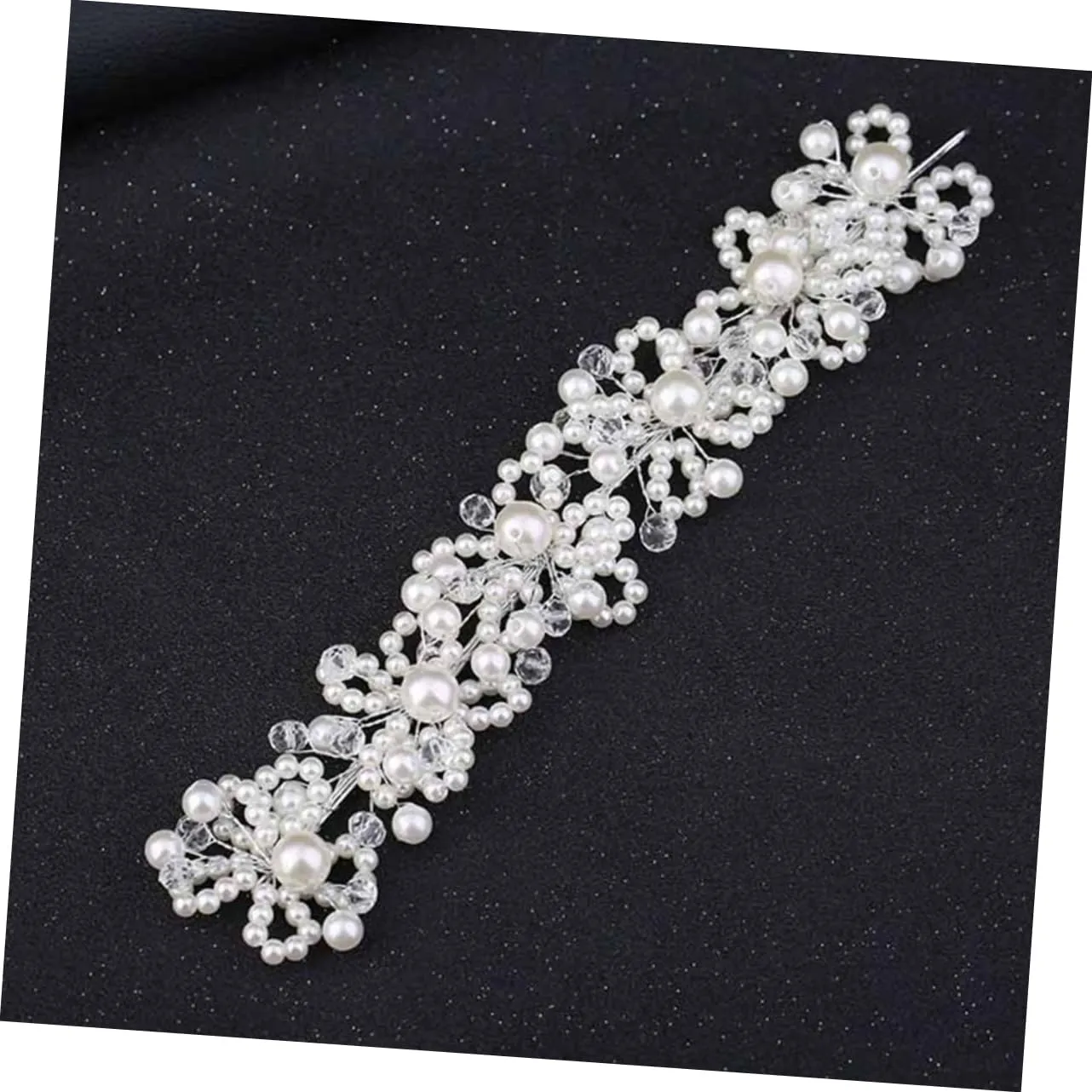 NOLITOY 2pcs Pearl Bride Headband Wedding Hair Accessories Sparkle Headbands for Women
