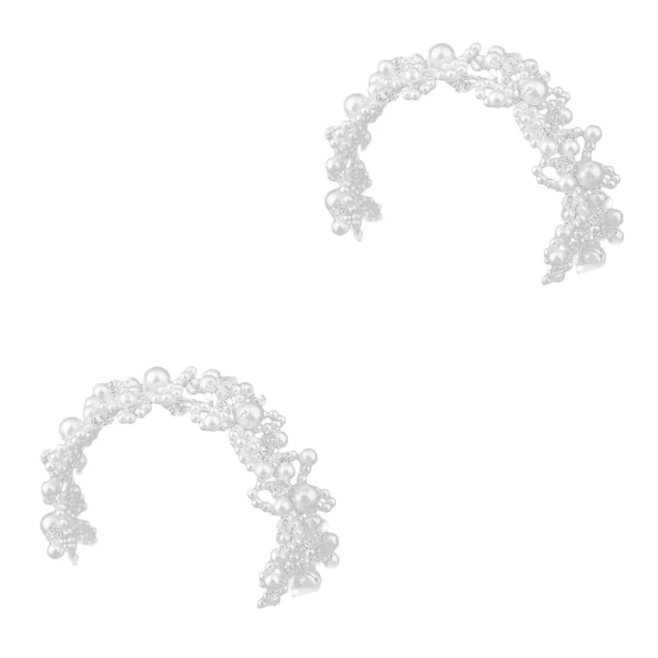 NOLITOY 2pcs Pearl Bride Headband Wedding Hair Accessories Sparkle Headbands for Women