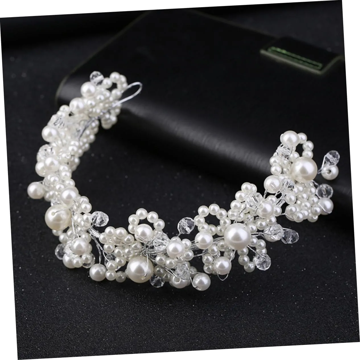NOLITOY 2pcs Pearl Bride Headband Wedding Hair Accessories Sparkle Headbands for Women