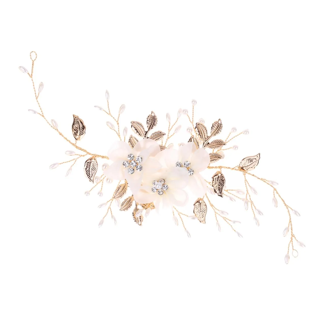 NOLITOY Chic Bridal Headpiece Flower Pearl Rhinestone Headband Perfect for Wedding Party Special Occasions