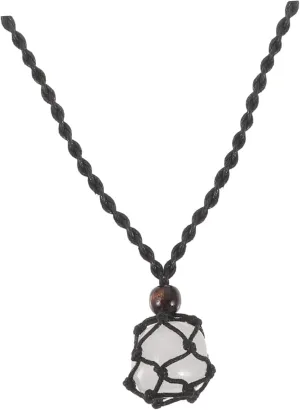 NOLITOY Crystal Necklace Adjustable Woven Rope Pendant Jewelry for Women Natural Gemstone Stone Holder present for Daily Wear and Special Occasions