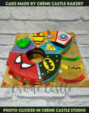 Number Shape Avengers Cake