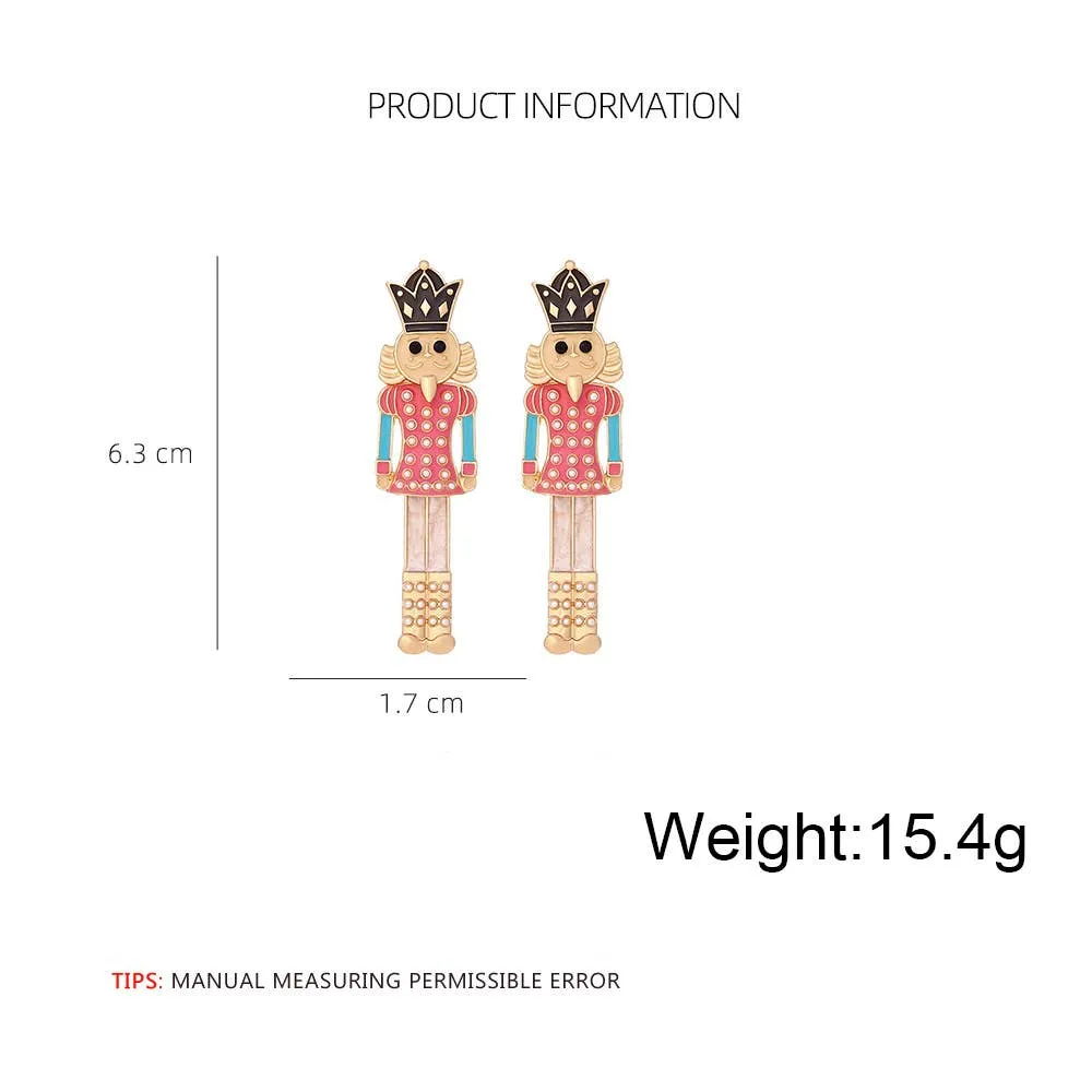Nutcracker Pearl Alloy Earrings