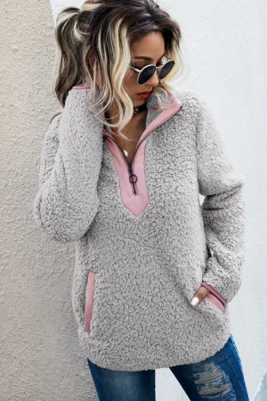 O-ring Zip Half Placket Teddy Top